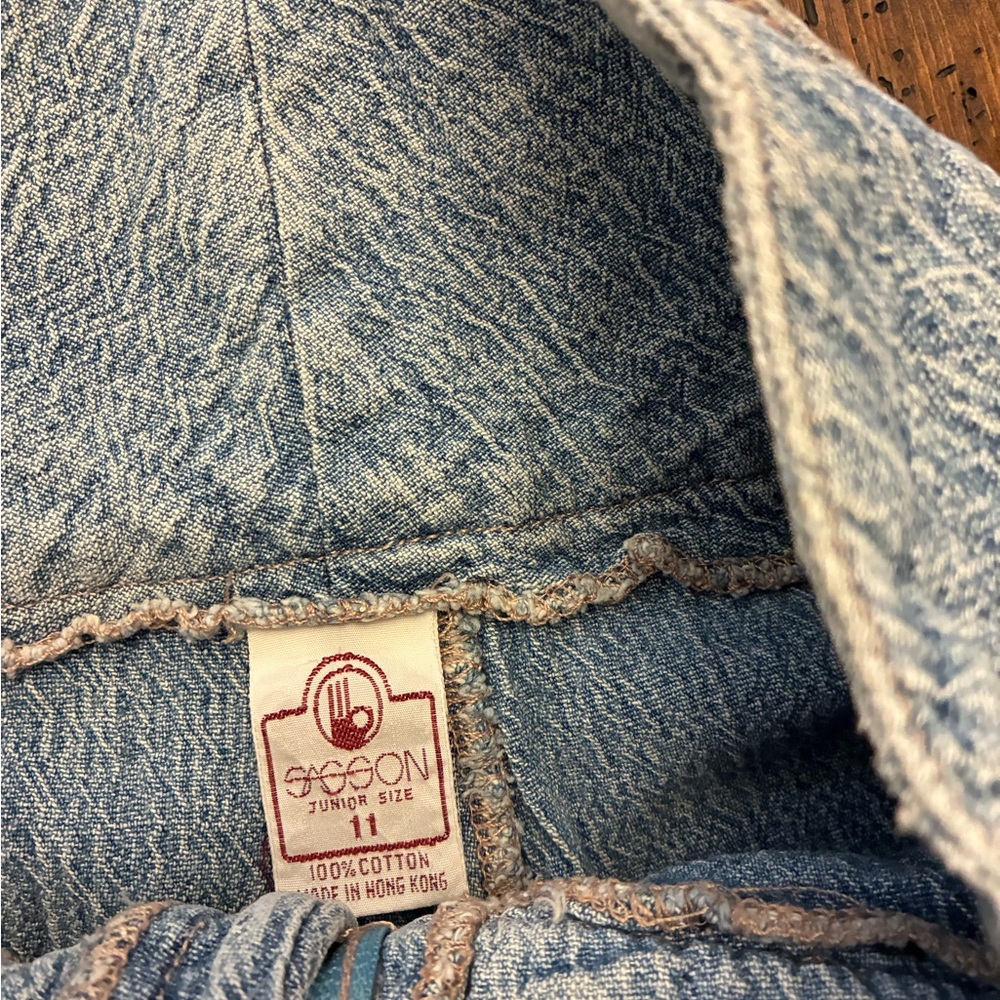 80s Sasson High-Waisted Jeans Triple Buckle Adjustable Leg Straight Wide Tapered - Picture 3 of 6
